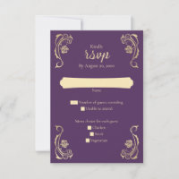 Medieval Royal Roses Wedding RSVP Card