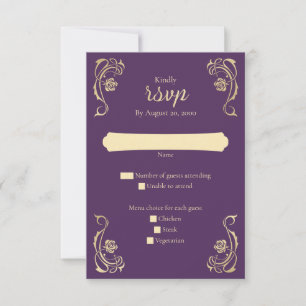 Medieval Royal Roses Wedding RSVP Card