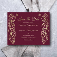 Medieval Royal Roses Wedding Save the Date