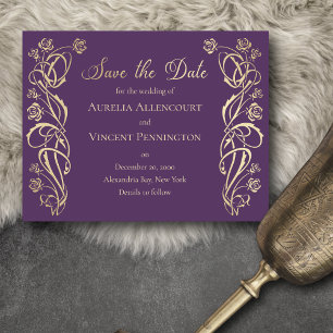 Medieval Royal Roses Wedding Save the Date