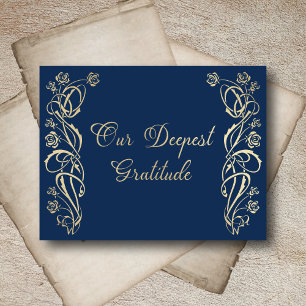 Medieval Royal Roses Wedding Thank You Card