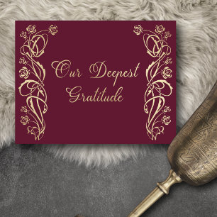 Medieval Royal Roses Wedding Thank You Card