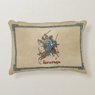 Medieval Russian Bogatyr Decorative Pillow