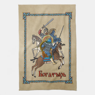 Medieval Russian Bogatyr Kitchen Towel
