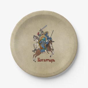 Medieval Russian Bogatyr Paper Plate