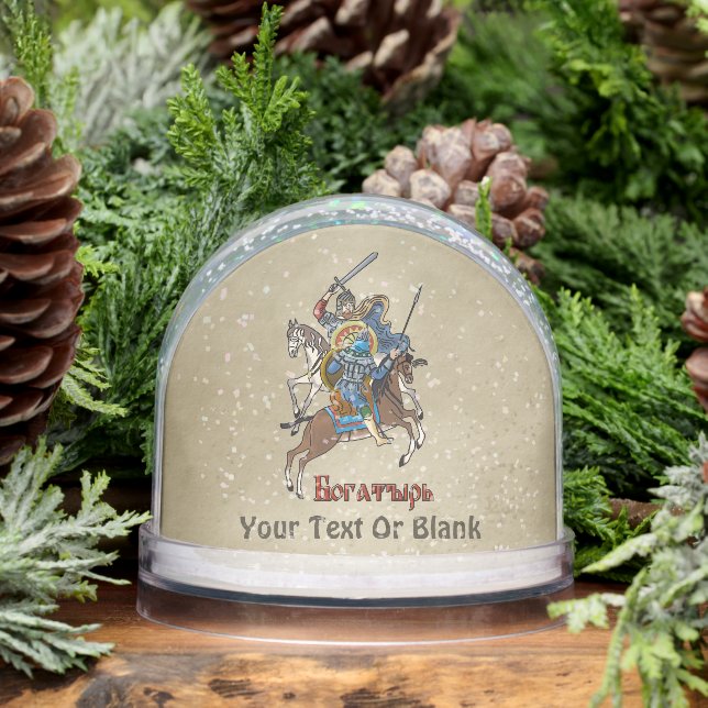 Medieval Russian Bogatyr Snowglobe (Winter)