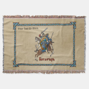 Medieval Russian Bogatyr Throw Blanket