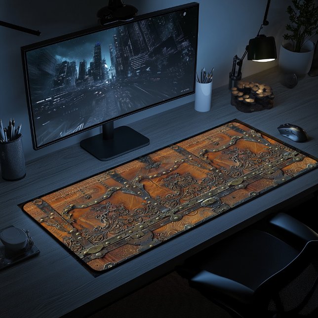 Medieval Rustic Leather Iron Print Desk Mat (Creator Uploaded)