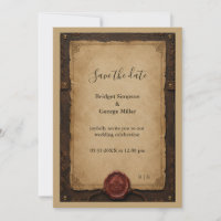 Medieval Rustic Leather Wax Seal Wedding
