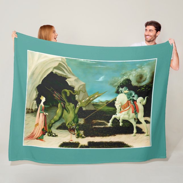 Medieval Saint George and the Drago Fleece Blanket (In Situ)