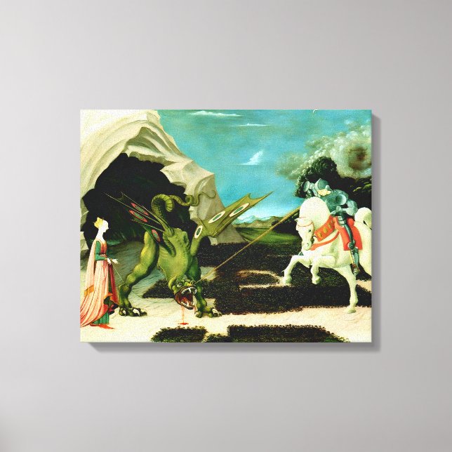 Medieval Saint George and the Dragon Canvas Print (Front)