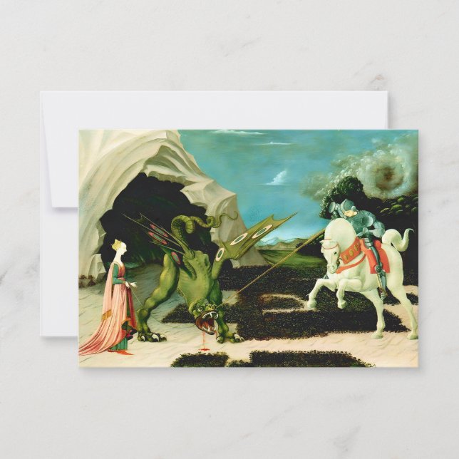 Medieval Saint George and the Dragon  Invitation (Front)