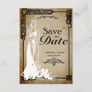Medieval Save the Date bride