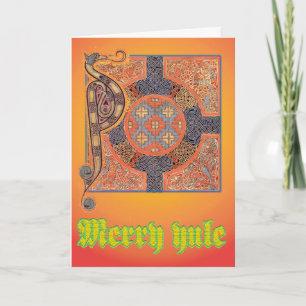 Medieval Saxon dragon Yule card