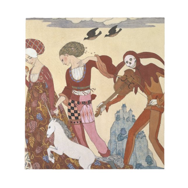 Medieval Scene by Georges Barbier Notepad (Front)