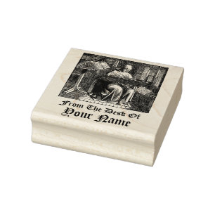 Medieval Scriptorium Monk Template Rubber Stamp