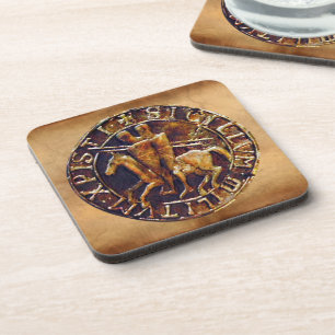 Medieval Seal of the Knights Templar Coaster