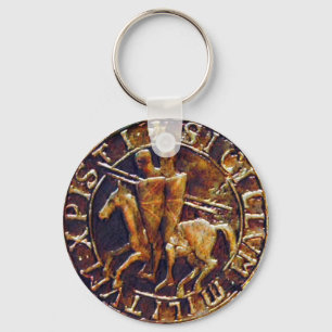 Medieval Seal of the Knights Templar Keychain
