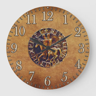 Medieval Seal of the Knights Templar Large Clock