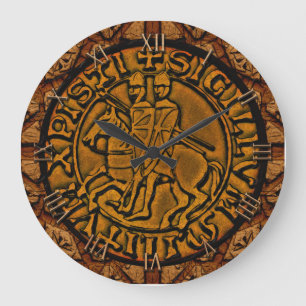Medieval Seal of the Knights Templar Large Clock