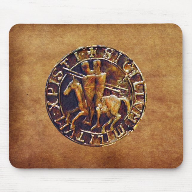 Medieval Seal of the Knights Templar Mouse Pad (Front)