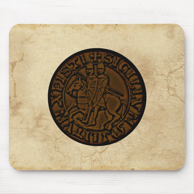 Medieval Seal of the Knights Templar Mouse Pad (Front)