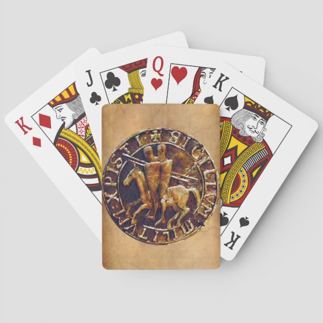 Medieval Seal of the Knights Templar Playing Cards (Back)