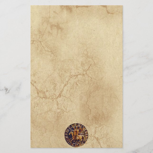 Medieval Seal of the Knights Templar Stationery (Front)