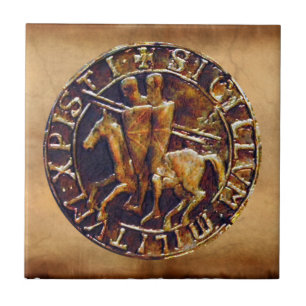 Medieval Seal of the Knights Templar Tile