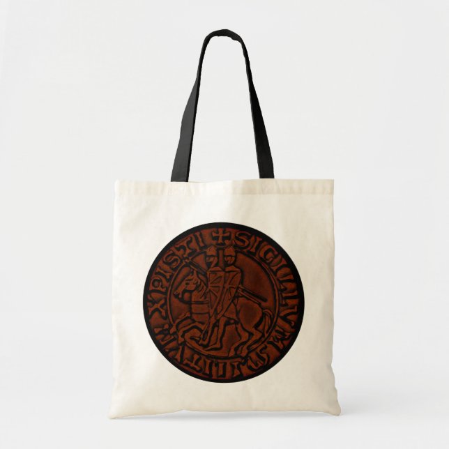 Medieval Seal of the Knights Templar Tote Bag (Front)