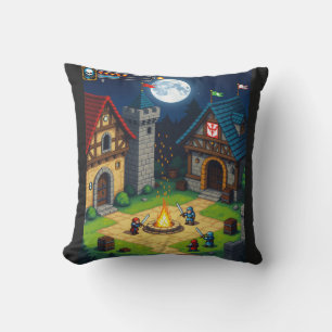 Medieval setting throw pillow