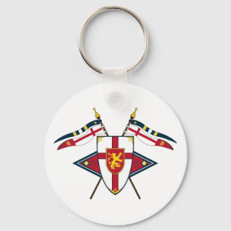 Medieval Shield and Flags Keychain