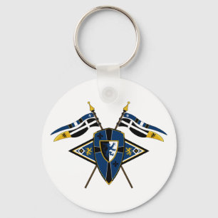 Medieval Shield and Flags Keychain