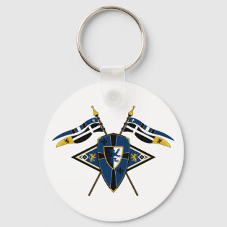 Medieval Shield and Flags Keychain