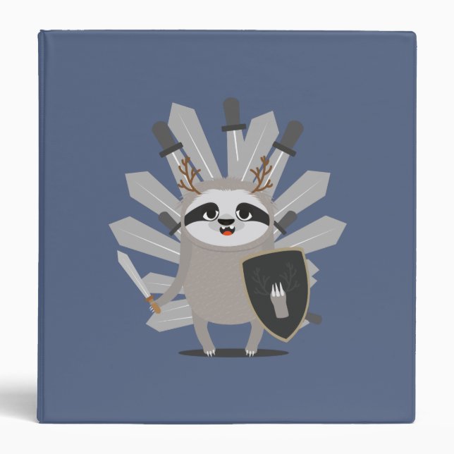 Medieval Sloth Knight with swords Binder (Front)