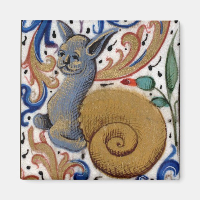 Medieval snail-cat magnet (Front)