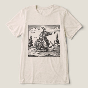 Medieval Snail Rider   Retro 90s Renaissance Y2K  Tri-Blend Shirt
