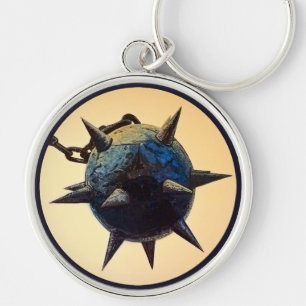 Medieval Spiked Ball and Chain Keychain