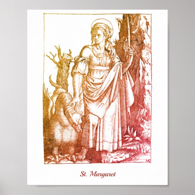 Medieval St. Margaret Renaissance Catholic Saint  Poster (Front)
