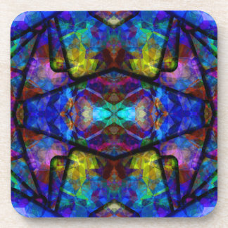 Medieval Stained Glass Digital Abstract Art Coaster