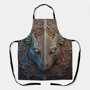 Medieval Stone Gargoyle Dragon Carving Apron