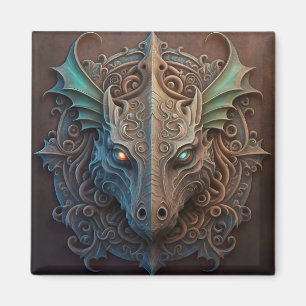 Medieval Stone Gargoyle Dragon Carving Magnet