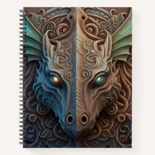 Medieval Stone Gargoyle Dragon Carving Notebook