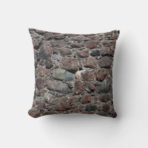 Medieval stone wall texture backgroundabstract, an throw pillow