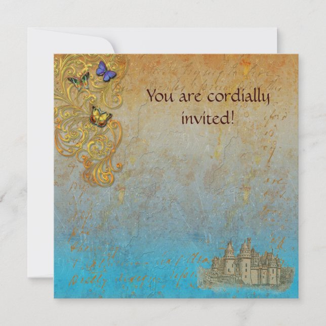 Medieval Storybook Castle Royal Invitation Card (Front)