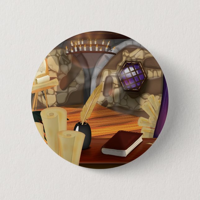 Medieval Study 2 Inch Round Button (Front)