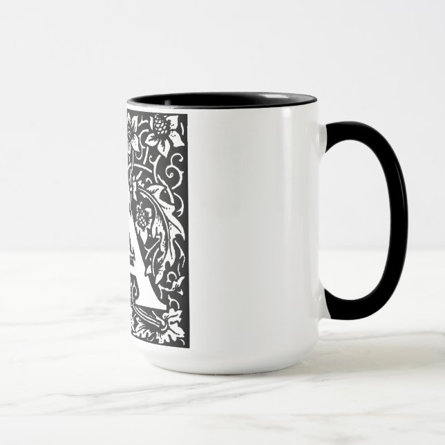 Medieval Style Alphabet Letter A On Mug (Right)