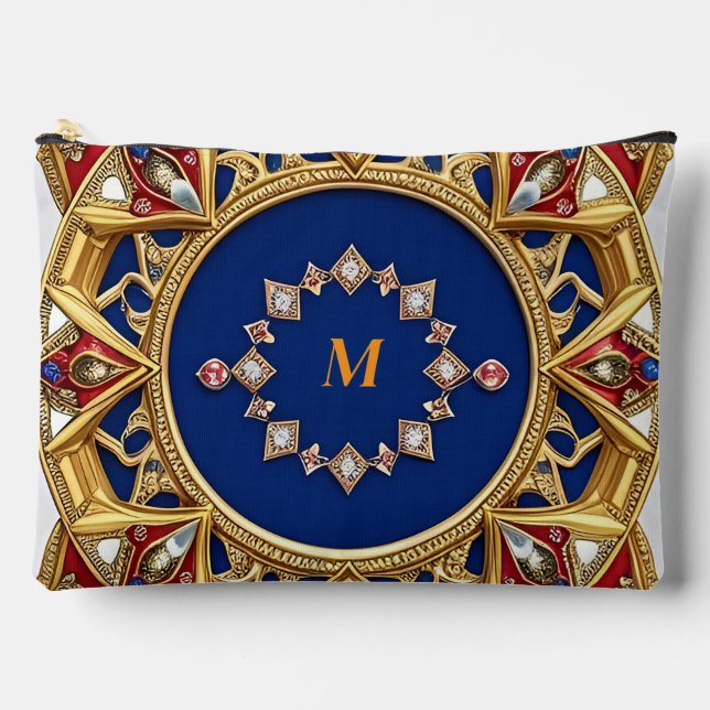 Medieval Style Artistic Golden Ornament Accessory Pouch (Front)