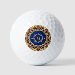 Medieval Style Artistic Golden Ornament Golf Balls
