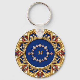 Medieval Style Artistic Golden Ornament Keychain
